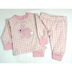 SMOCKINGBIRD Girls Bunny Pajama Set 9M Cottagecore‎ Sweet Cozy Soft